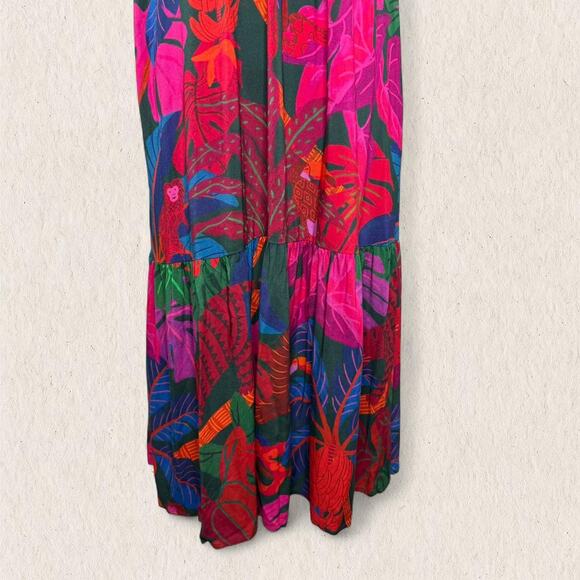 NWT Farm Rio Anthropologie Tropical Maxi Dress Sz S Off Shoulder Resort Vacation - Picture 7 of 8